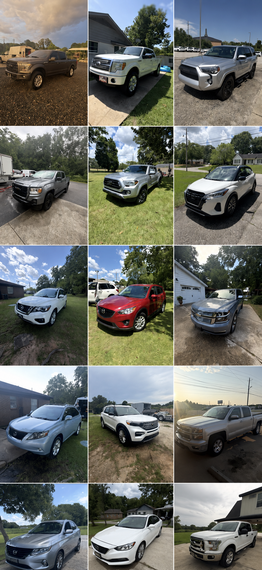 Grid of vehicles detailed by Lighthouse Auto Detailing